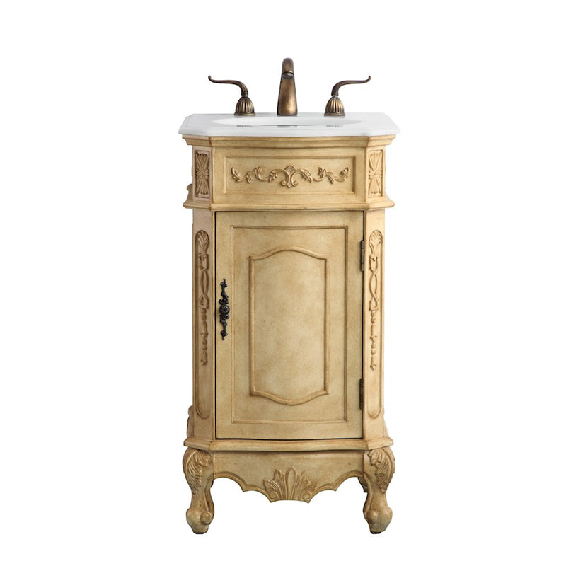Elegant Danville 24" Single Vanity, Antique Beige/Ivory Marble - VF10119AB-VW