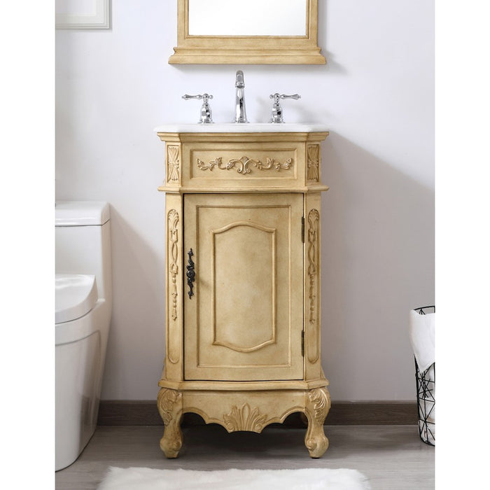 Elegant Danville 24" Single Vanity, Antique Beige/Ivory Marble
