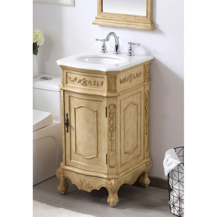 Elegant Danville 24" Single Vanity, Antique Beige/Ivory Marble
