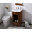 Elegant Danville 19" Single Vanity, Teak/Ivory Marble