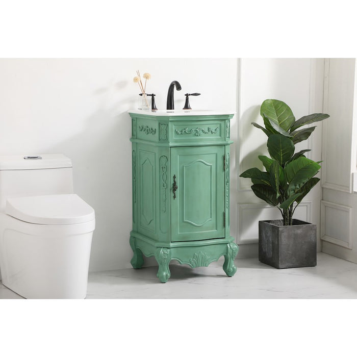 Elegant Danville 19" Single Bathroom Vanity, Vintage Mint