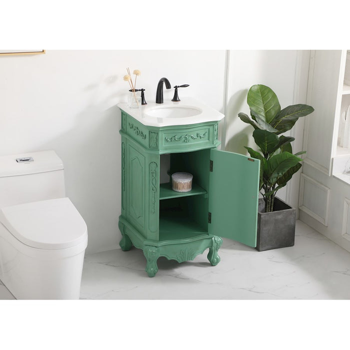 Elegant Danville 19" Single Bathroom Vanity, Vintage Mint