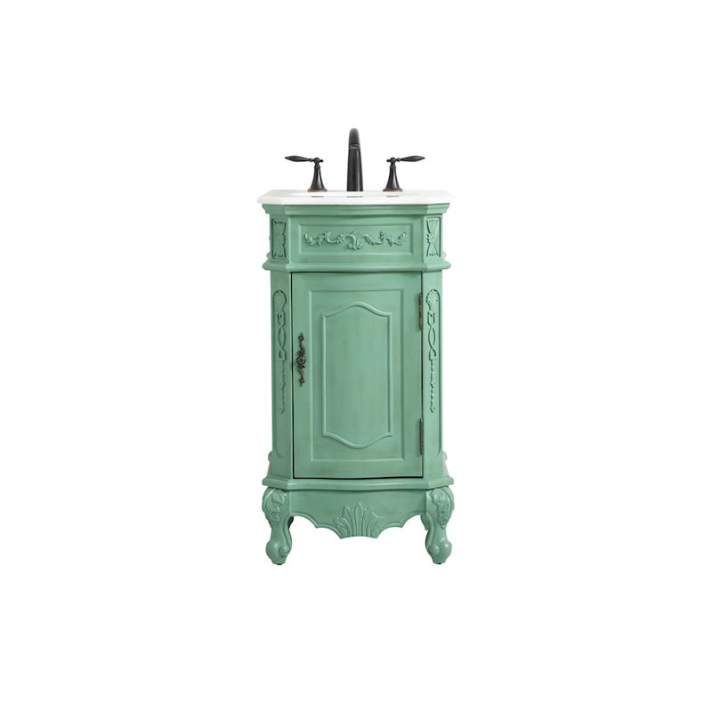 Elegant Danville 19" Single Vanity, Vintage Mint/Ivory Marble - VF10119VM-VW