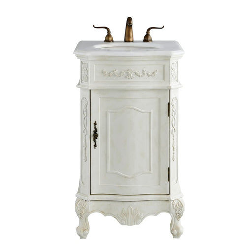 Elegant Danville 21" Single Vanity, Antique White/Ivory Marble - VF10121AW-VW