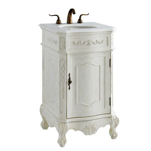 Elegant Danville 21" Single Vanity, Antique White/Ivory Marble