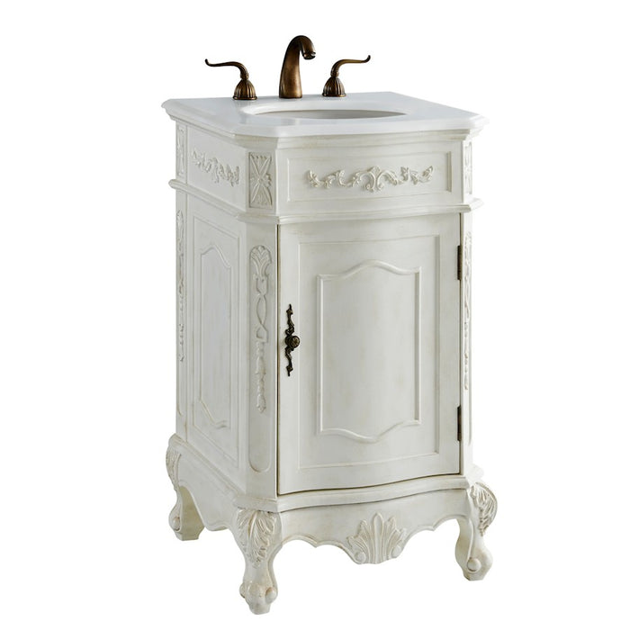 Elegant Danville 21" Single Vanity, Antique White/Ivory Marble