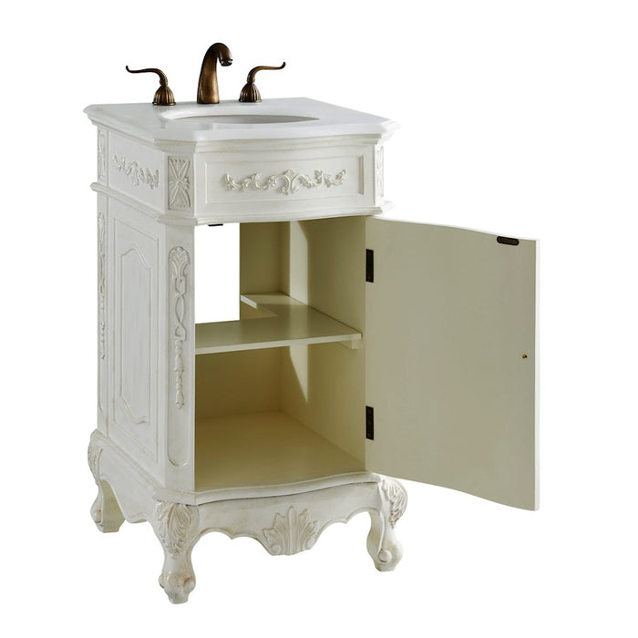 Elegant Danville 21" Single Vanity, Antique White/Ivory Marble