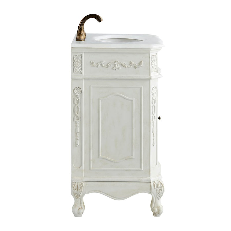 Elegant Danville 21" Single Vanity, Antique White/Ivory Marble