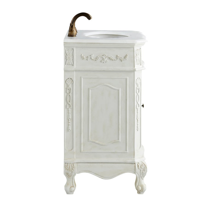 Elegant Danville 21" Single Vanity, Antique White/Ivory Marble