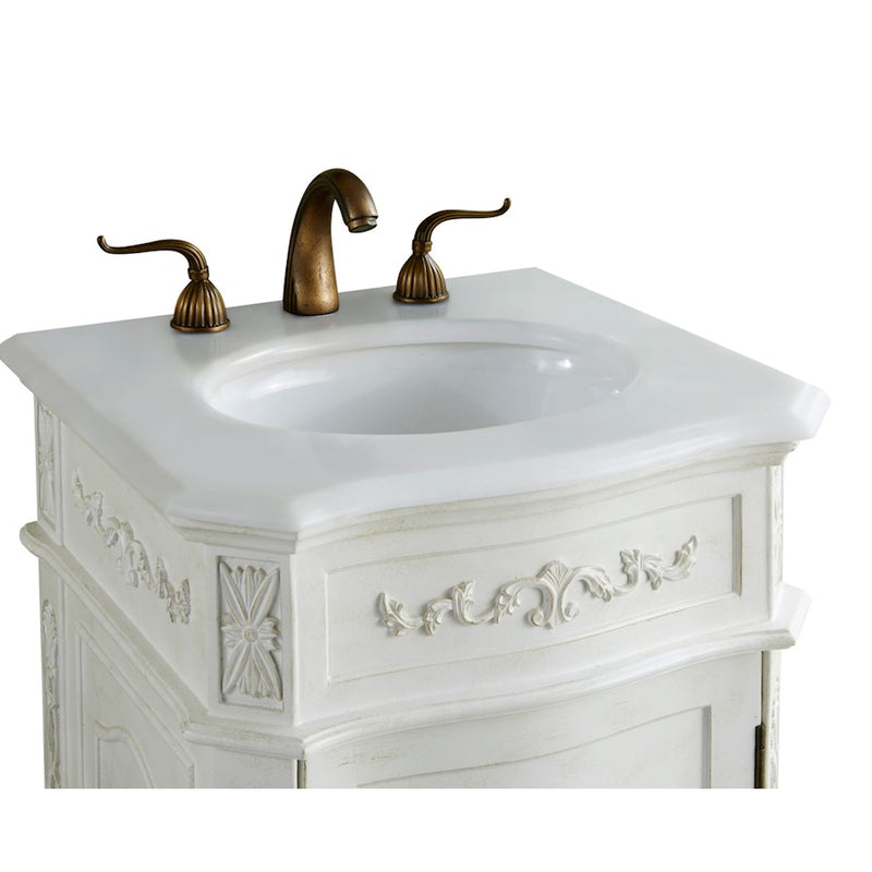 Elegant Danville 21" Single Vanity, Antique White/Ivory Marble
