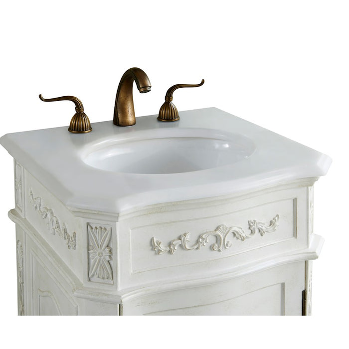 Elegant Danville 21" Single Vanity, Antique White/Ivory Marble