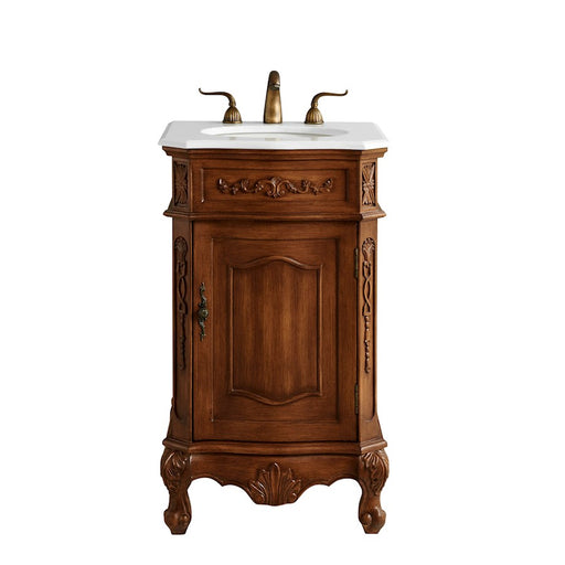Elegant Danville 21" Single Vanity, Teak Color/Ivory Marble - VF10121TK-VW