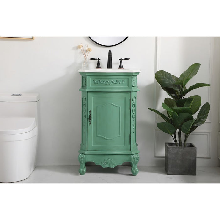 Elegant Danville 21" Single Bathroom Vanity, Vintage Mint