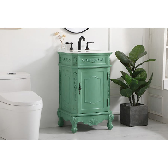 Elegant Danville 21" Single Bathroom Vanity, Vintage Mint