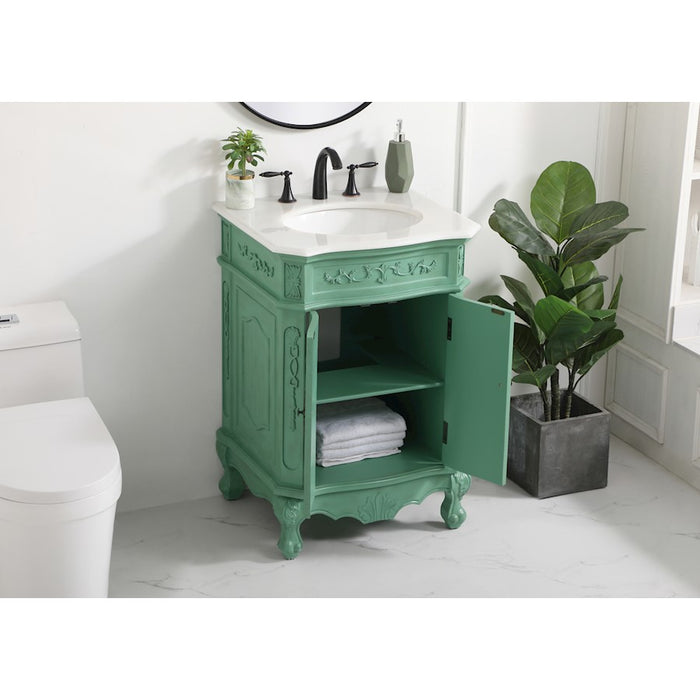 Elegant Danville 24" Single Bathroom Vanity, Vintage Mint