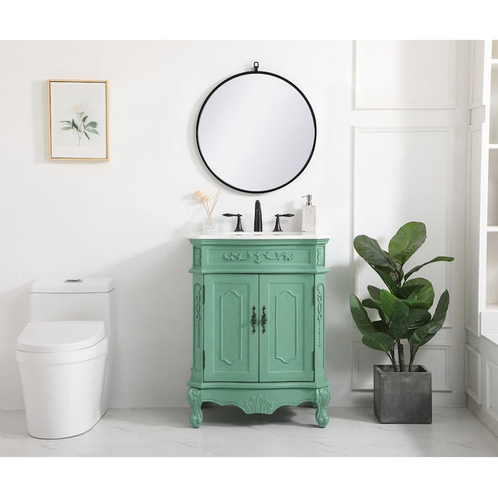 Elegant Danville 27" Single Bathroom Vanity, Vintage Mint