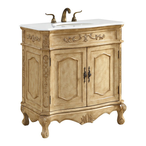 Elegant Danville 32" Single Vanity, Antique Beige/Ivory Marble