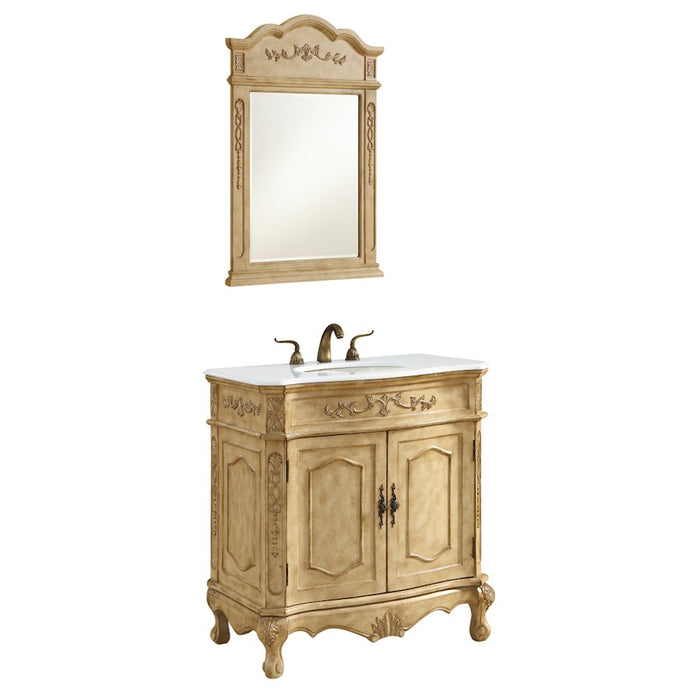 Elegant Danville 32" Single Vanity, Antique Beige/Ivory Marble
