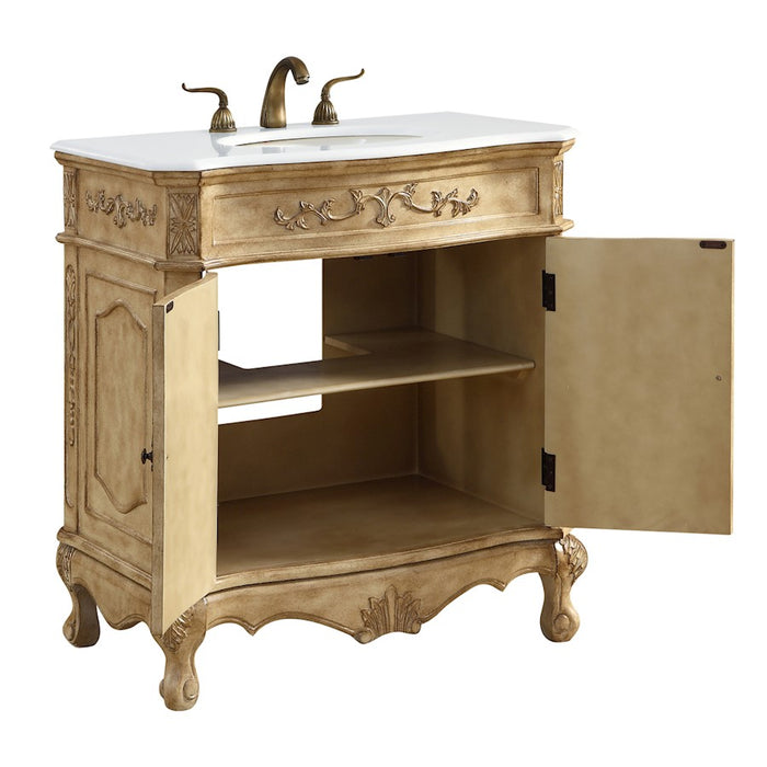 Elegant Danville 32" Single Vanity, Antique Beige/Ivory Marble