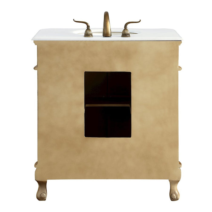 Elegant Danville 32" Single Vanity, Antique Beige/Ivory Marble