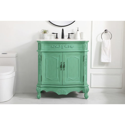 Elegant Danville 32" Single Bathroom Vanity, Vintage Mint