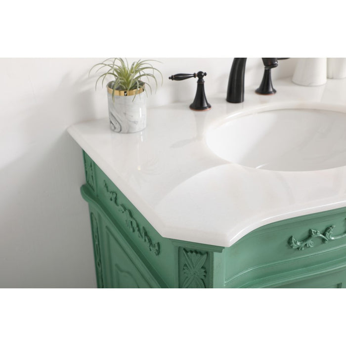 Elegant Danville 32" Single Bathroom Vanity, Vintage Mint