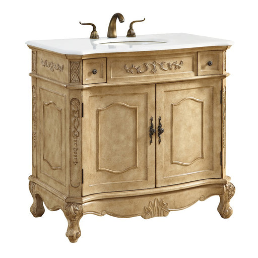 Elegant Danville 36" Single Vanity, Antique Beige/Ivory Marble