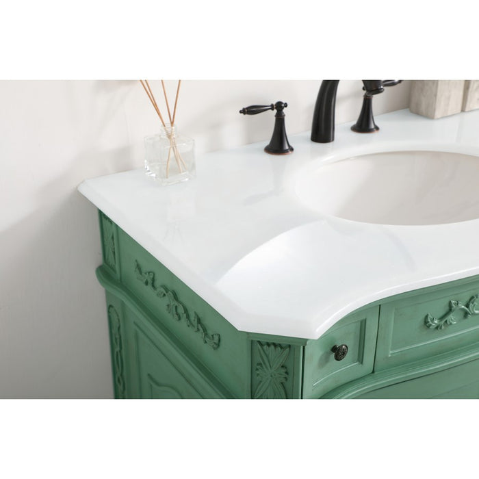 Elegant Danville 36" Single Vanity, Vintage Mint/Ivory Marble