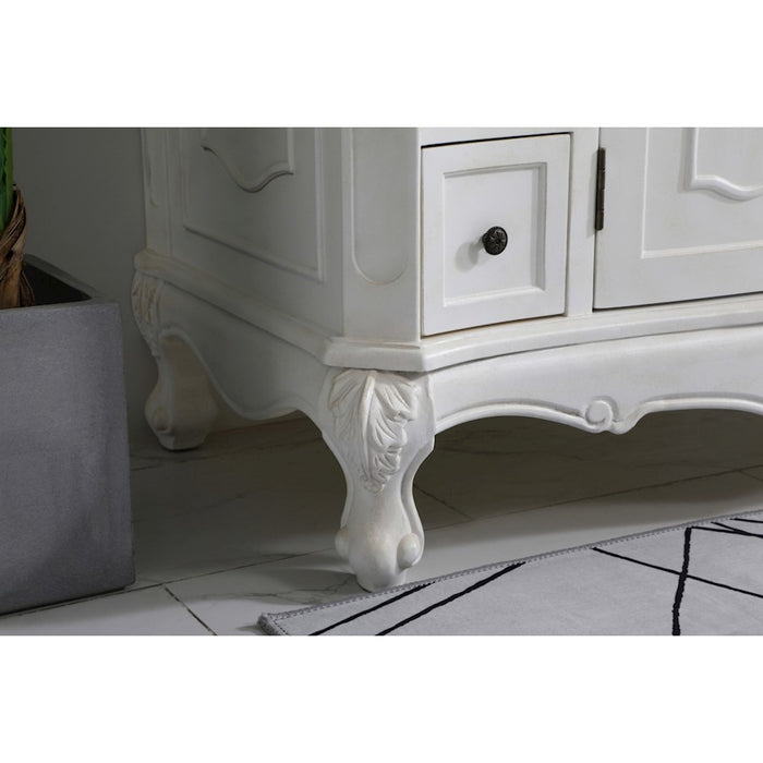 Elegant Danville 42" Single Vanity, Antique White/Ivory Marble