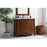 Elegant Danville 42" Single Vanity, Teak/Ivory Marble