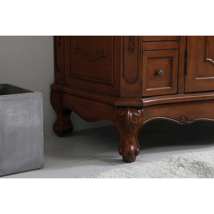 Elegant Danville 42" Single Vanity, Teak/Ivory Marble