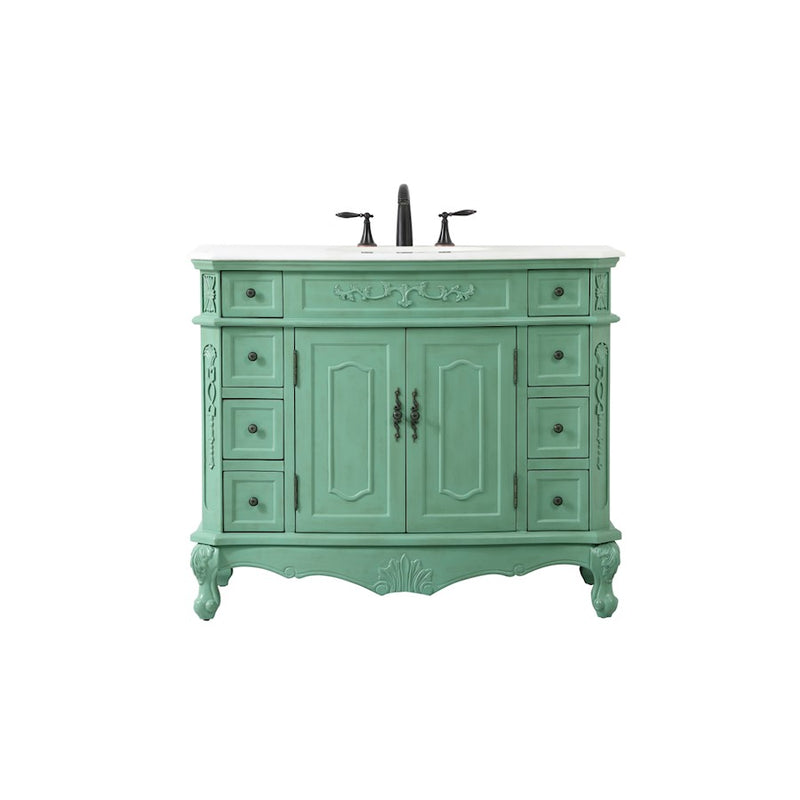 Elegant Danville 42" Single Bathroom Vanity, Vintage Mint - VF10142VM