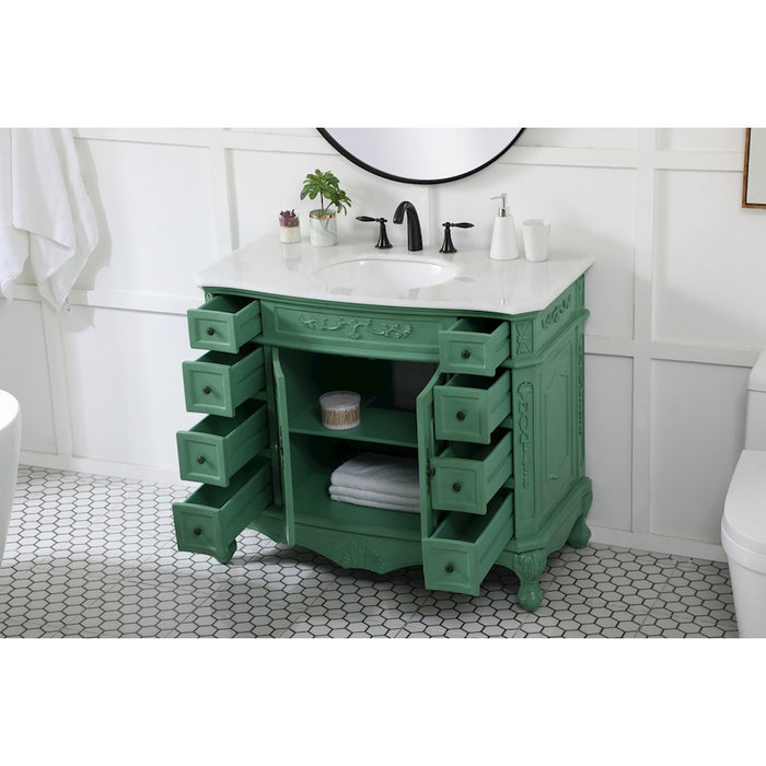 Elegant Danville 42" Single Bathroom Vanity, Vintage Mint
