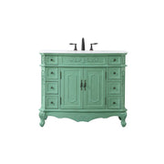 Elegant Danville 42" Single Vanity, Vintage Mint/Ivory Marble - VF10142VM-VW