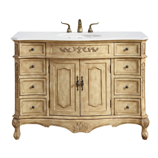 Elegant Danville 48" Single Vanity, Antique Beige/Ivory Marble - VF10148AB-VW