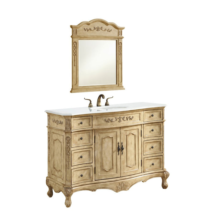 Elegant Danville 48" Single Vanity, Antique Beige/Ivory Marble