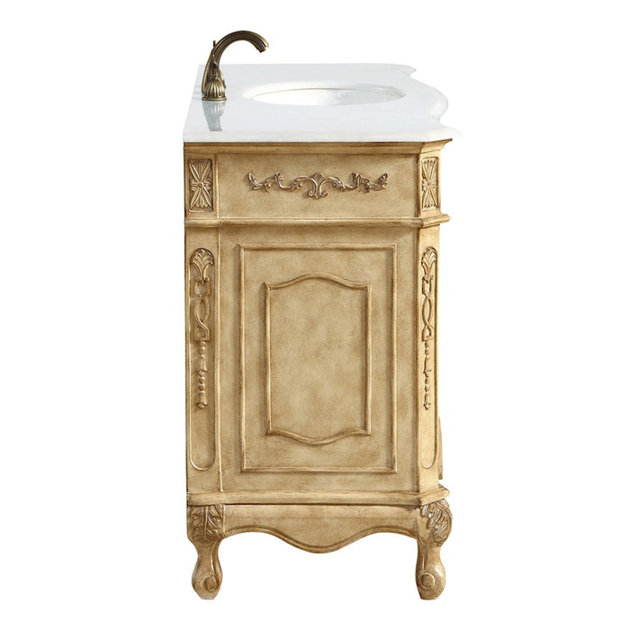 Elegant Danville 48" Single Vanity, Antique Beige/Ivory Marble