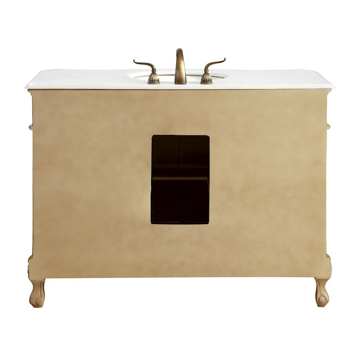 Elegant Danville 48" Single Vanity, Antique Beige/Ivory Marble