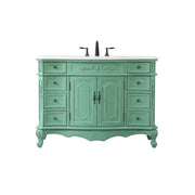 Elegant Danville 48" Single Vanity, Vintage Mint/Ivory Marble - VF10148VM-VW
