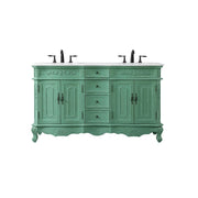 Elegant Danville 60" Double Vanity, Vintage Mint/Ivory Marble - VF10160DVM-VW