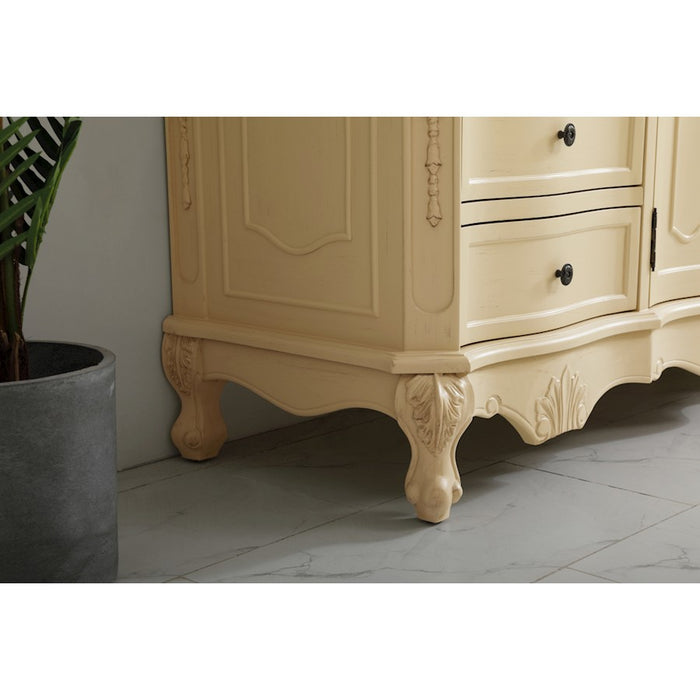 Elegant Danville 60" Single Vanity, Light Beige/Ivory Marble