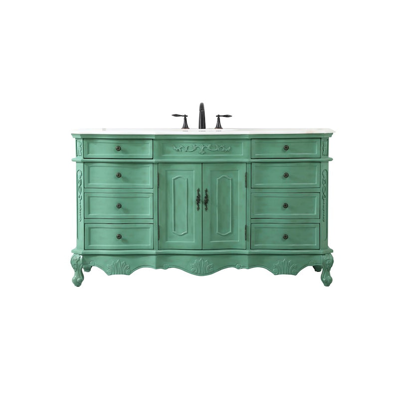 Elegant Danville 60" Single Bathroom Vanity, Vintage Mint - VF10160VM