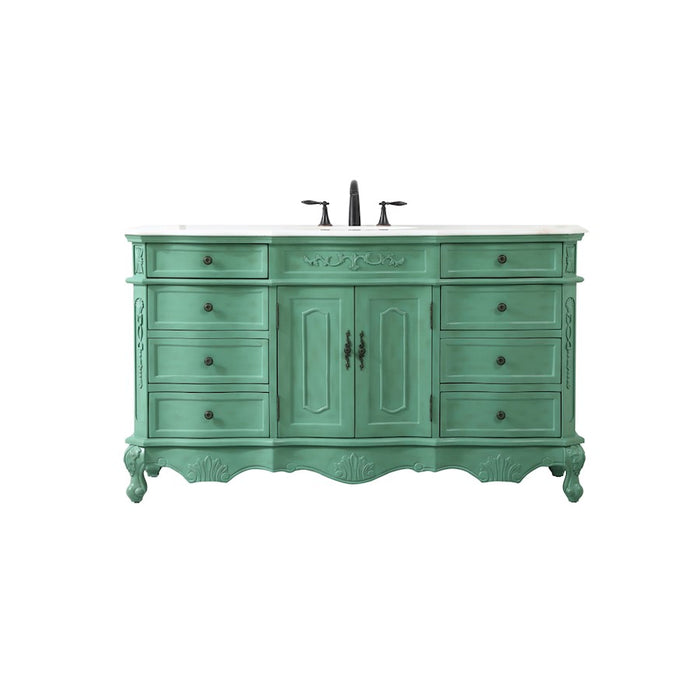 Elegant Danville 60" Single Bathroom Vanity, Vintage Mint - VF10160VM
