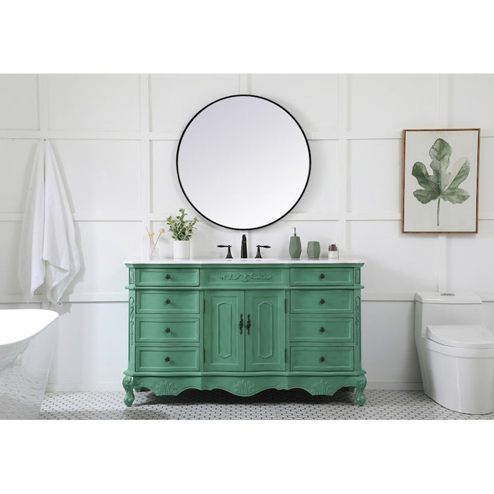 Elegant Danville 60" Single Vanity, Vintage Mint/Ivory Marble