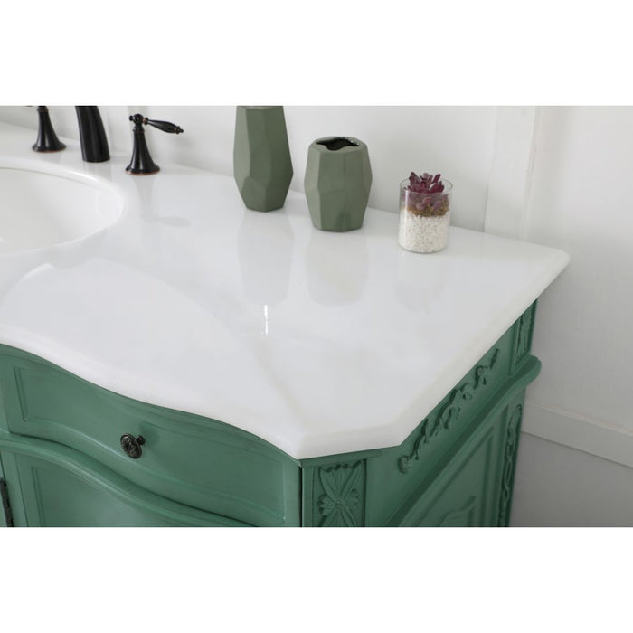 Elegant Danville 60" Single Vanity, Vintage Mint/Ivory Marble