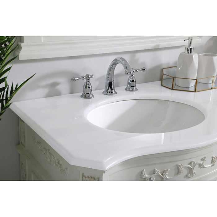 Elegant Danville 72" Double Vanity, Antique White/Ivory Marble