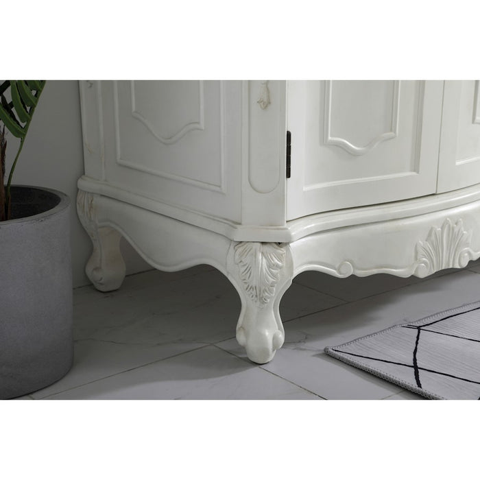 Elegant Danville 72" Double Vanity, Antique White/Ivory Marble