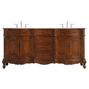 Elegant Danville 72" Double Vanity, Teak/Ivory Marble - VF10172DTK-VW