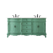 Elegant Danville 72" Double Bathroom Vanity, Vintage Mint - VF10172DVM