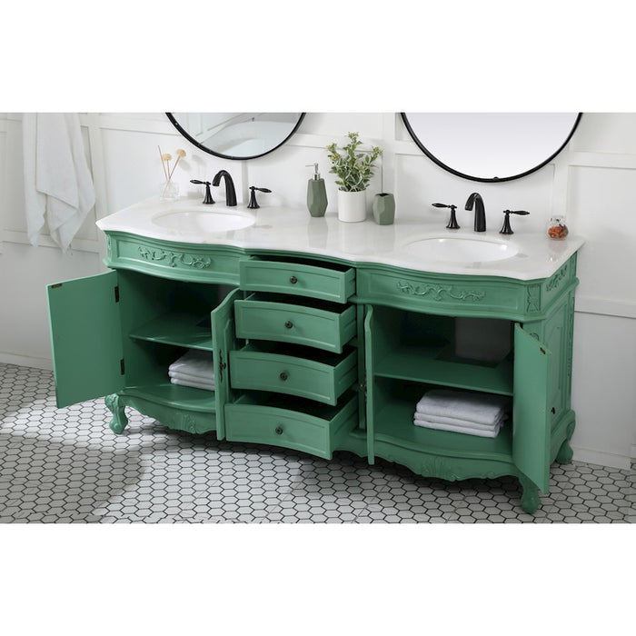 Elegant Danville 72" Double Bathroom Vanity, Vintage Mint